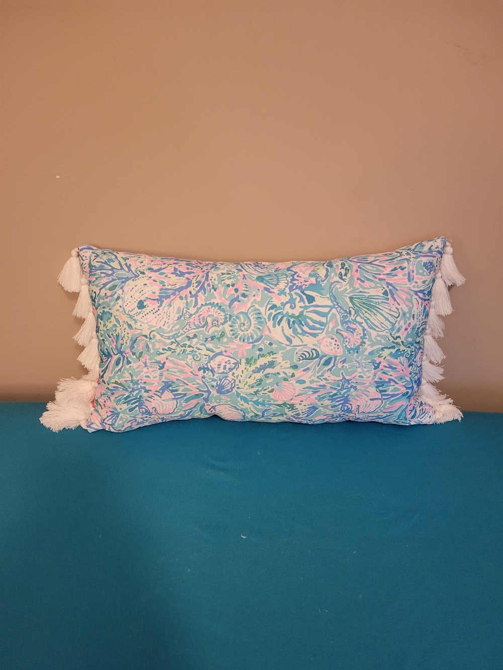 Lilly Pulitzer Sea Life Print Tassel Pillow